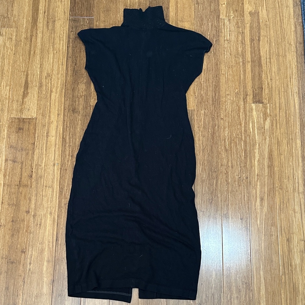 Theory Black Sleeveless Turtleneck Bodycon Dress